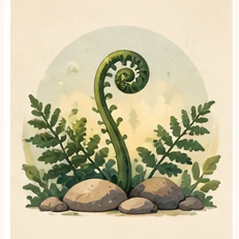 A fern opening a new leaf: level up.