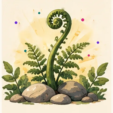 A fern opening a new leaf: level up.